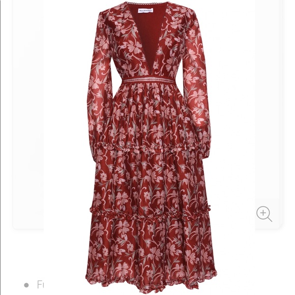 True decadence Burgundy Organza midi dress US4 - Picture 4 of 17